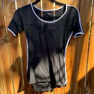 Rag & bone black tee wirh white piping